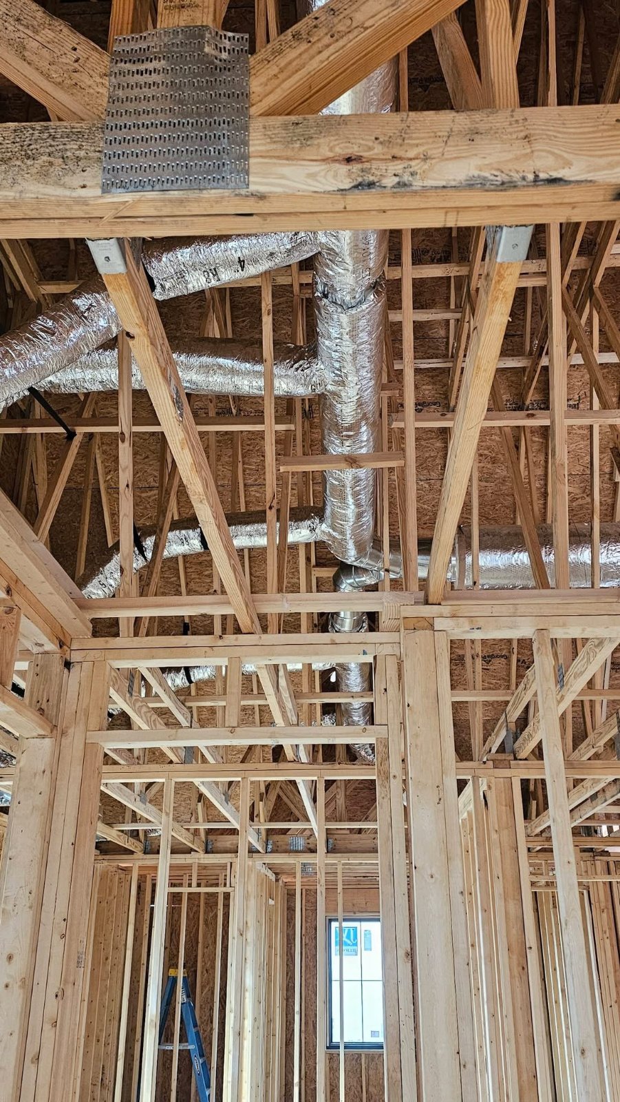 HVAC ductwork rough-in on a new construction home
